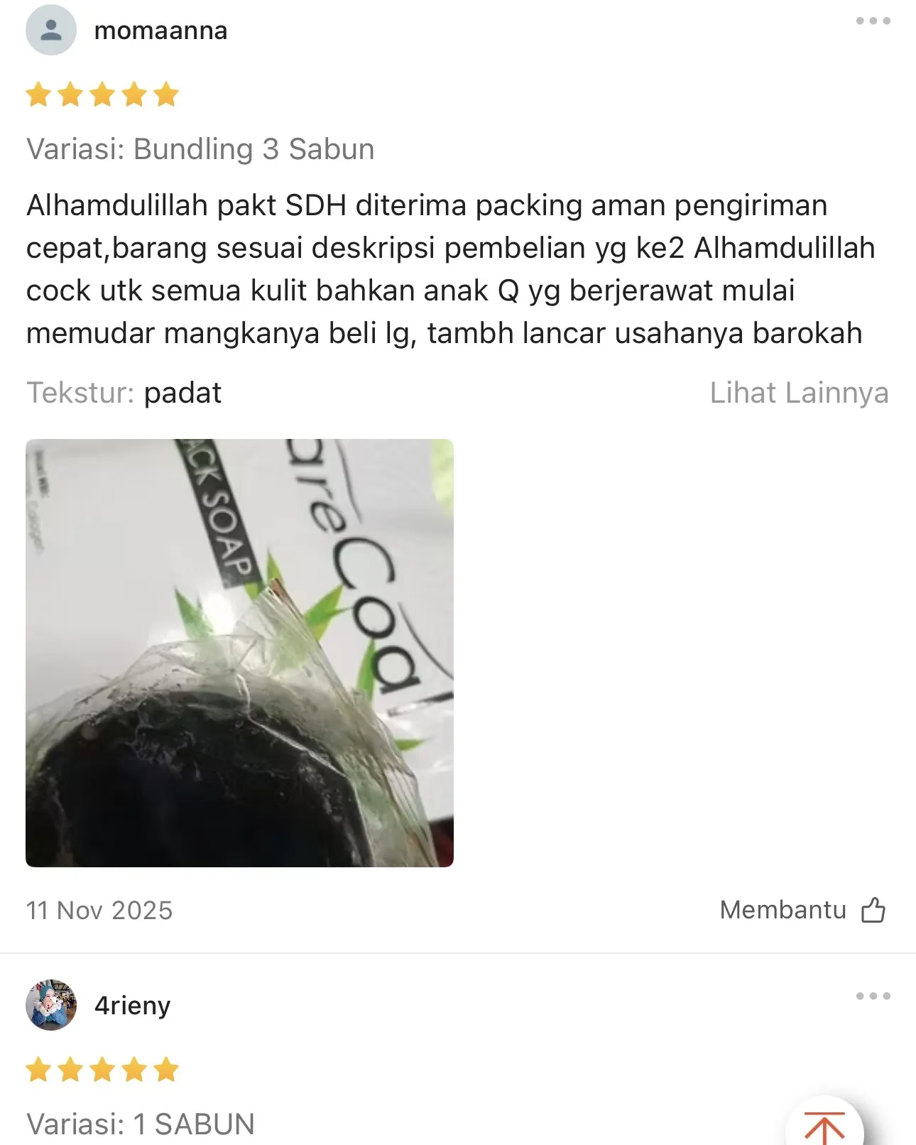 Testimoni pelanggan CARECOAL 1