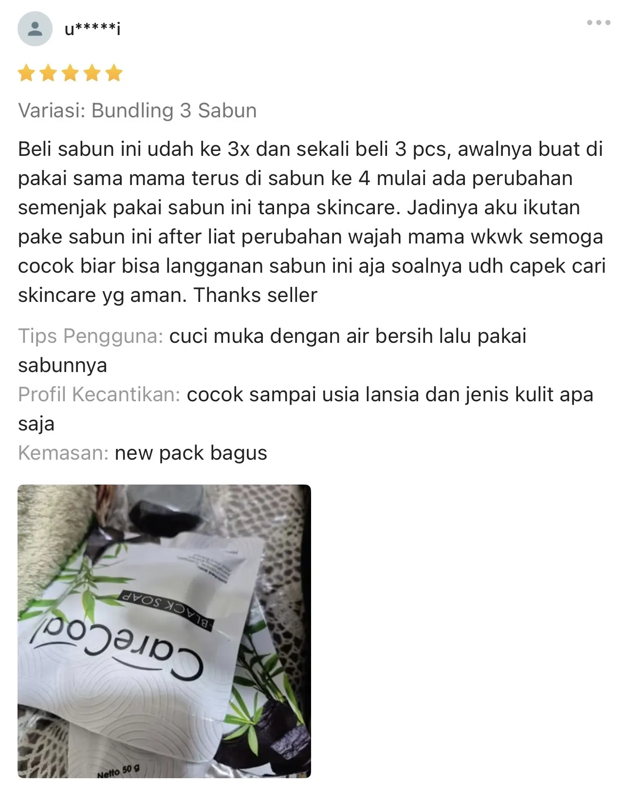 Testimoni pelanggan CARECOAL 3